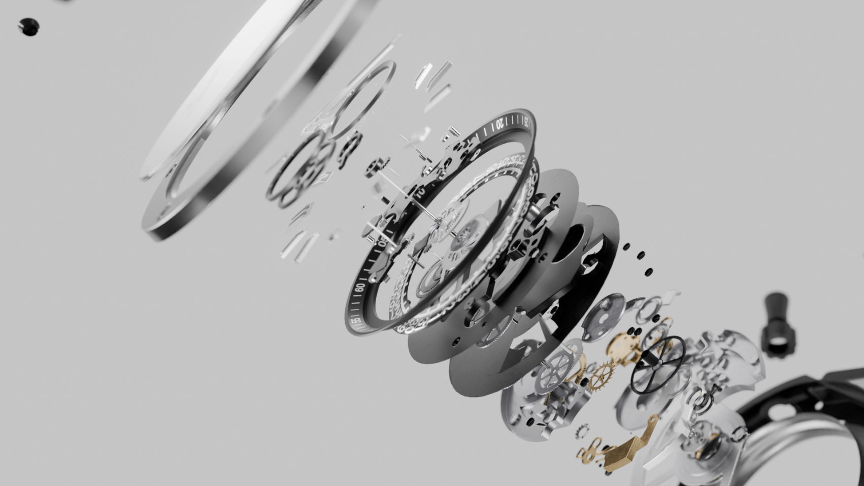 exploded view 3d render
