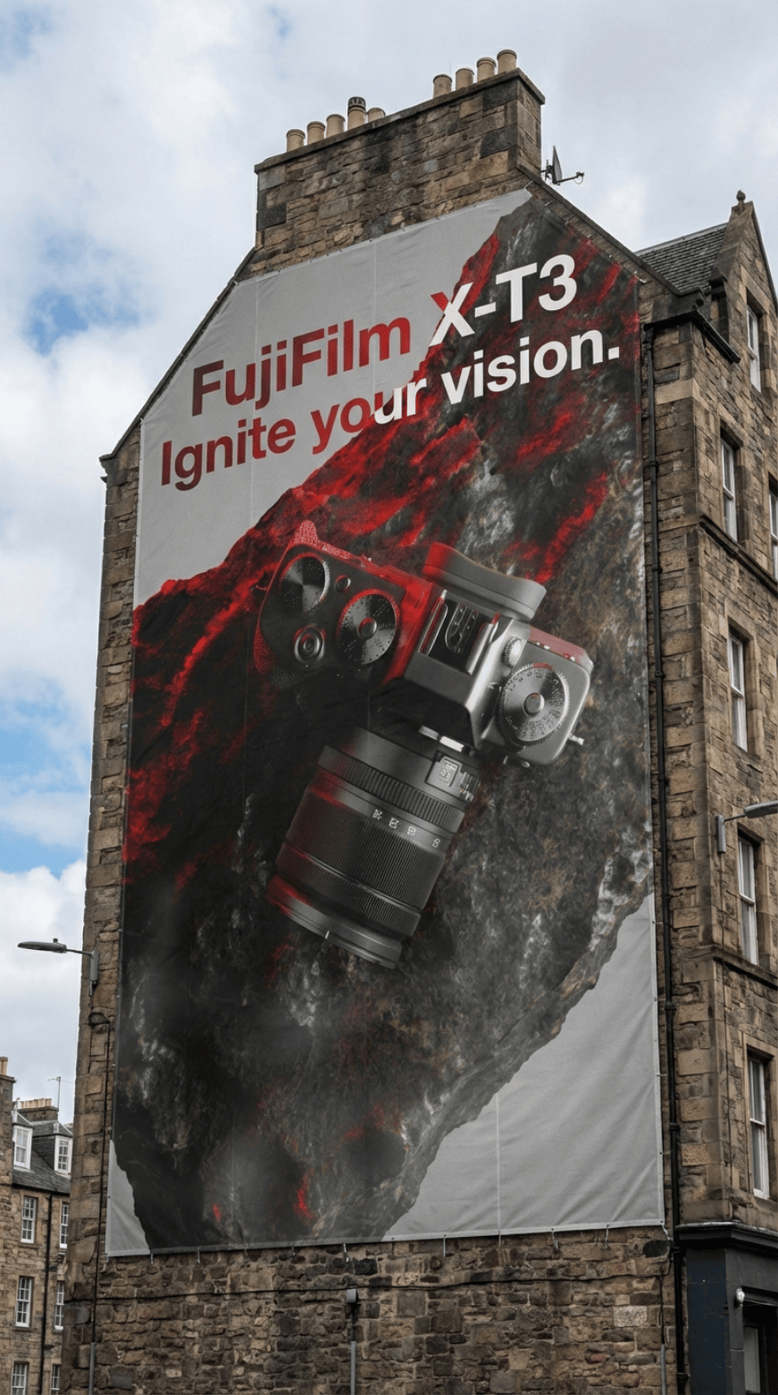 fujifilm xt3 cinematic 3d render marketing DOOH print city 2