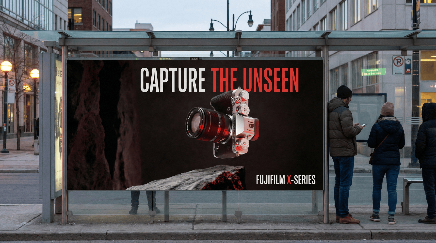 fujifilm xt3 cinematic 3d render marketing DOOH print