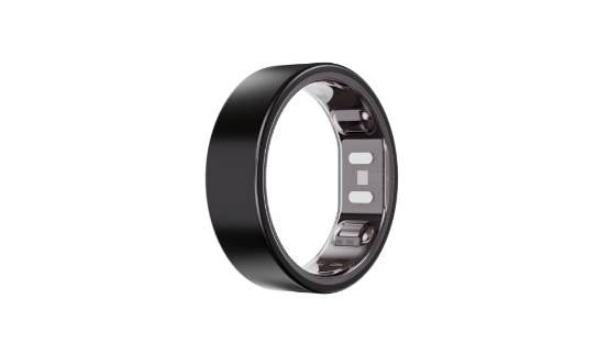 Black Reebok Smart Ring 3D render on transparent background