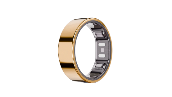 Gold Reebok Smart Ring 3D render isolated on transparent background