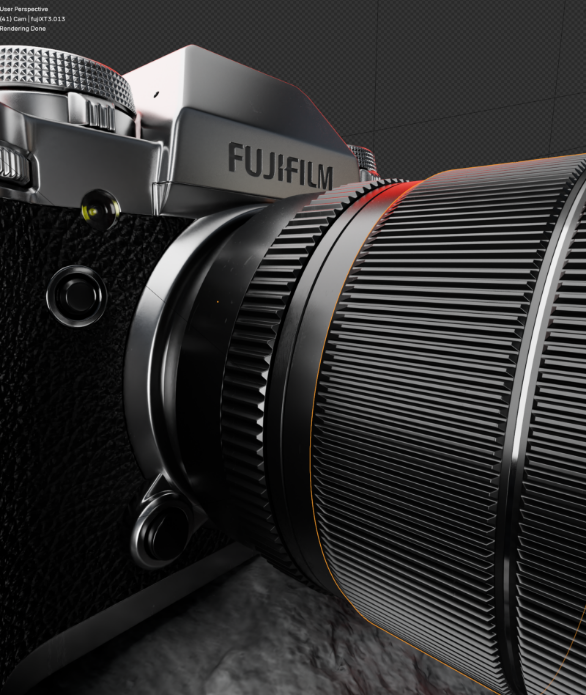 fujifilm camera blender render materials imperfections close up
