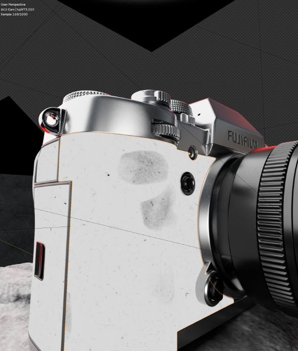 fujifilm camera blender render materials imperfections close up