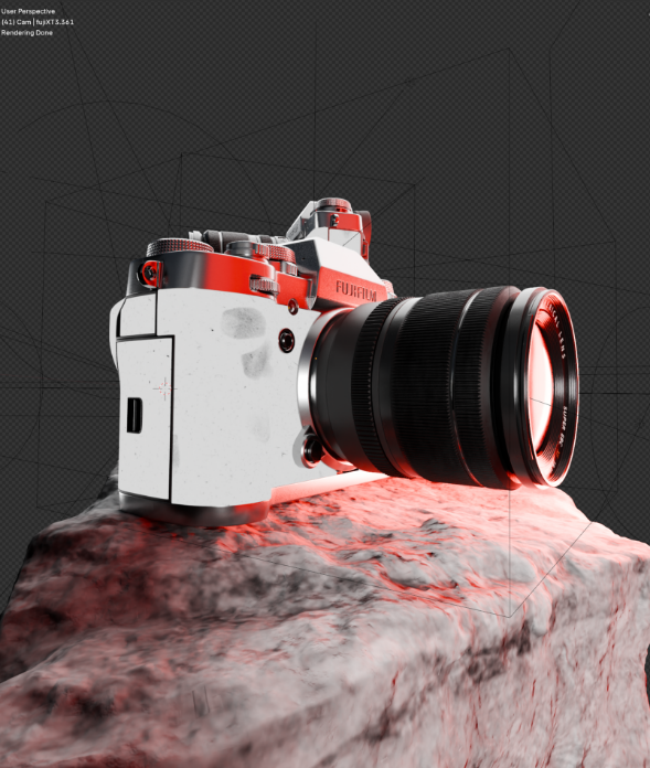 fujifilm camera blender render materials imperfections mid shot