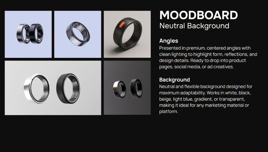 Reebok Smart Ring 3D render in neutral studio lighting setup