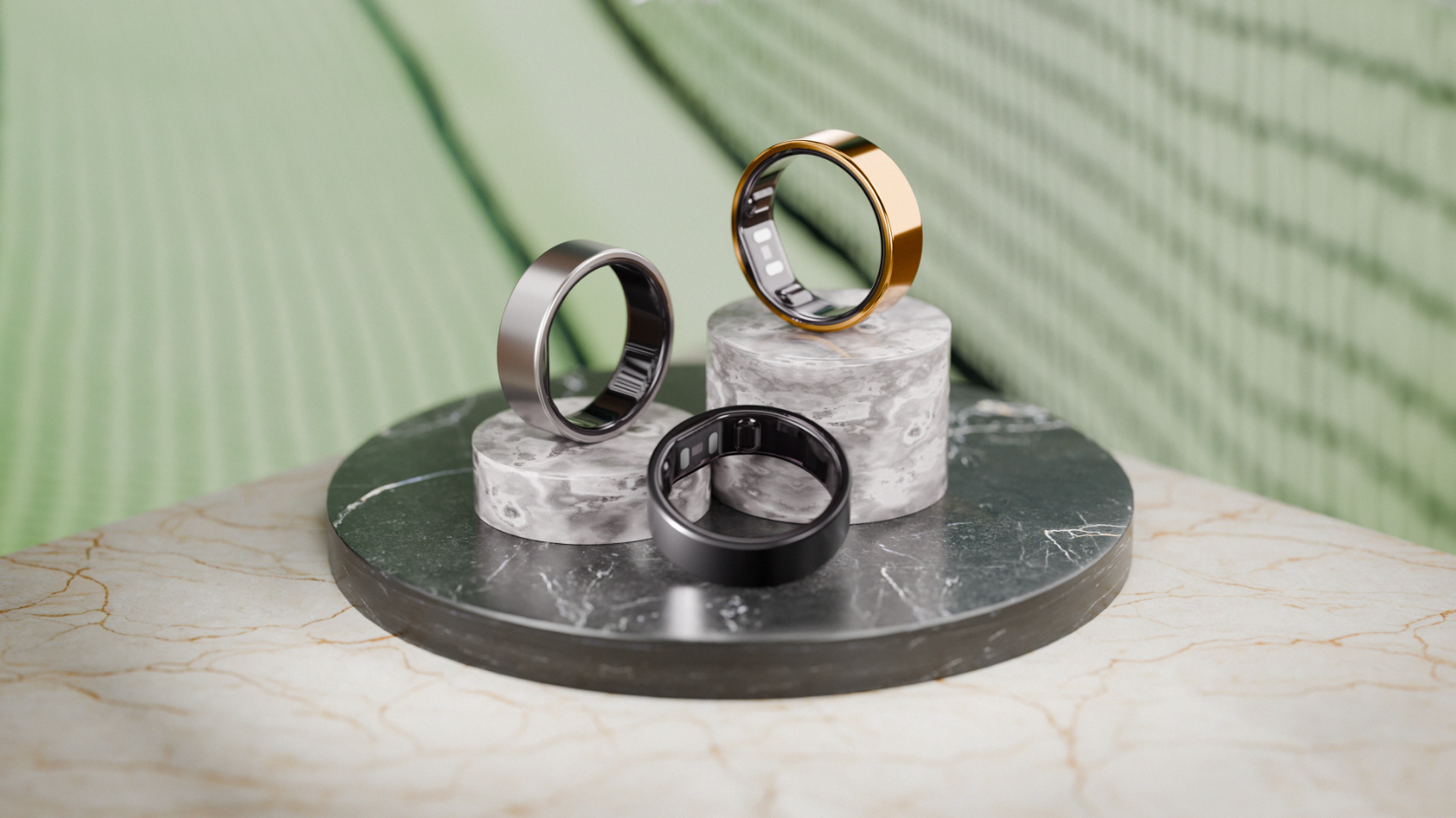 rings on marble