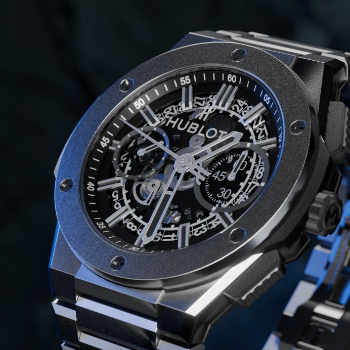 Hublot watch 3D render lighting setup for product visualization