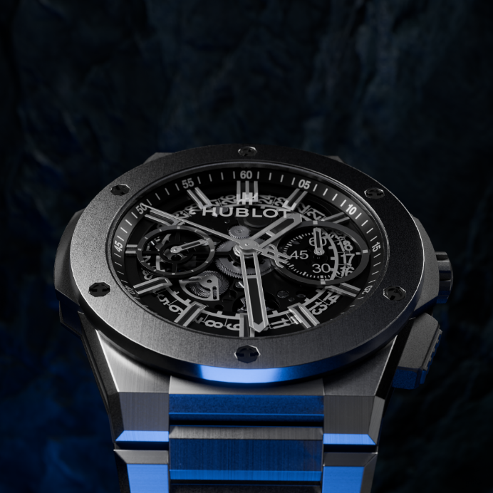 Brushed titanium material shader used for Hublot watch 3D render