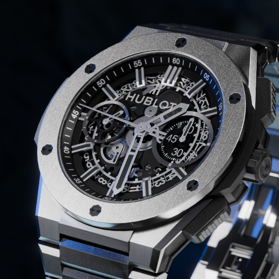 cinematic watch render hublot